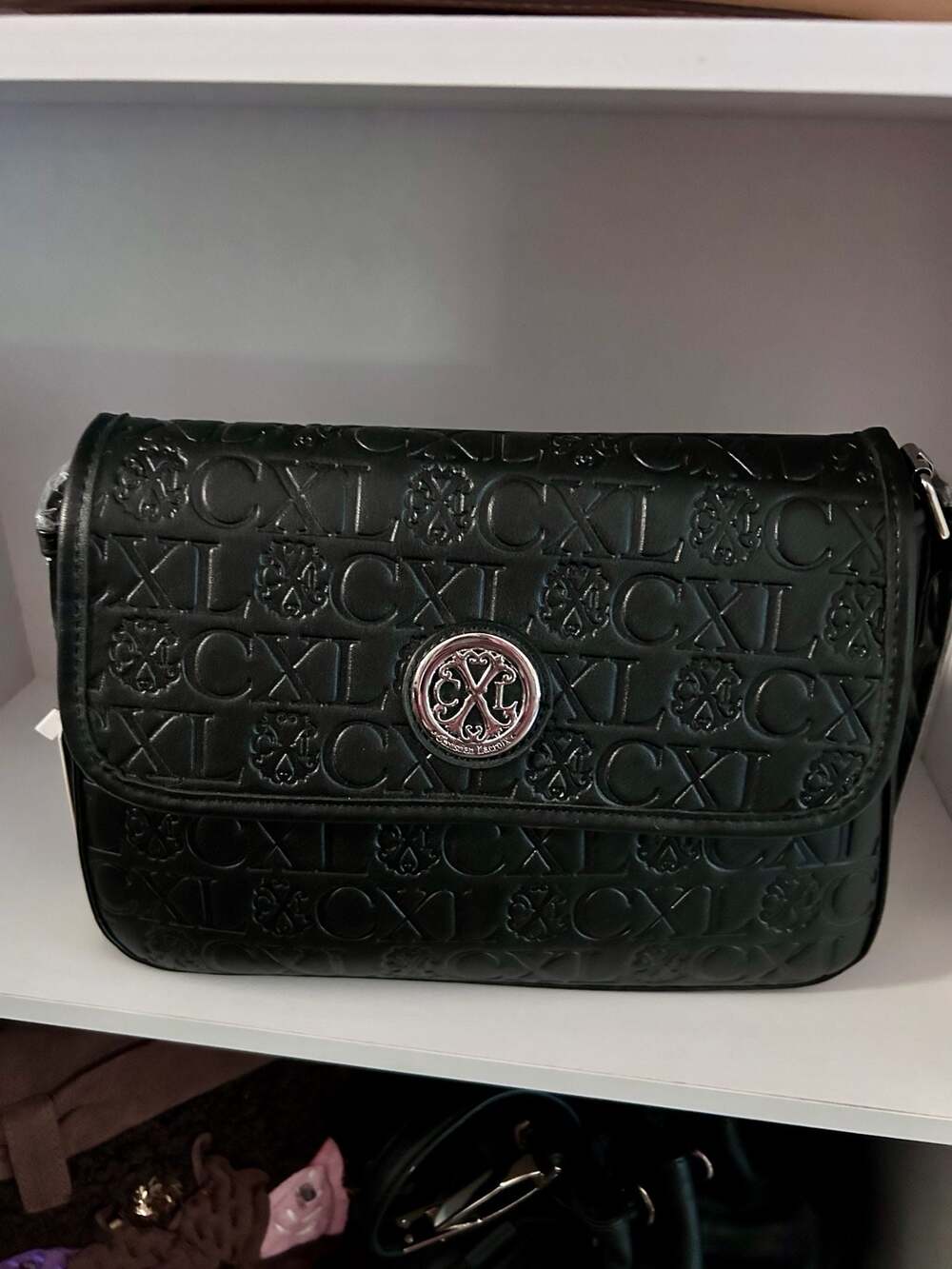 CXL by Christian Lacroix Embossed Monogram Shoulder Bag